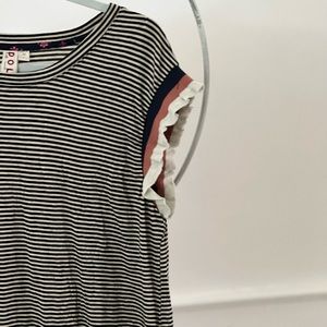 Anthropologie striped ruffle tank